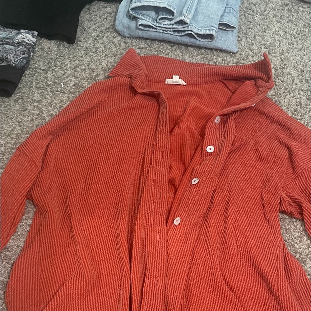 Red Button-Up Shirt